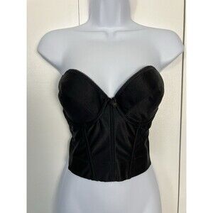 Delicates Long Line Strapless Bra Black Size 38B NWOT